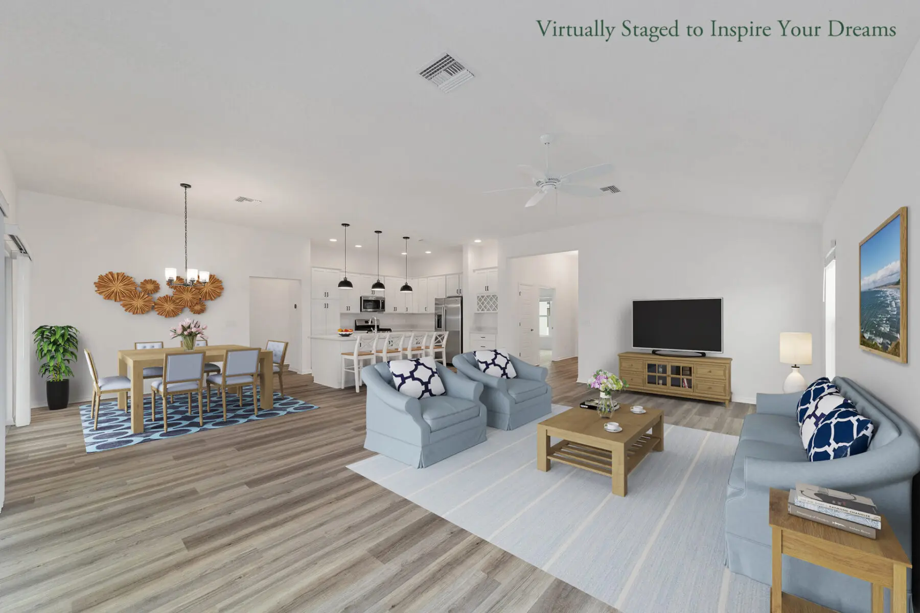 veranda-maybury-living-dining-kicthen-virtually-staged